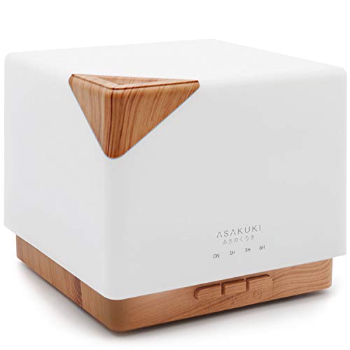 ASAKUKI 700ml Diffusore di Oli Essenziali, 5 in 1 Diffusore di Aromi, 7 Colori Chiari LED, Ultrasuoni Vaporizzatore per Oli Profumati, Umidificatore, Timer E Interruttore Spegnimento Automatico