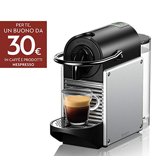 De’Longhi EN 124.S Nespresso Pixie EN124.S Macchina per caffè Espresso, 1260 W, Plastica, Argento, 0.7 Litri, Metallo