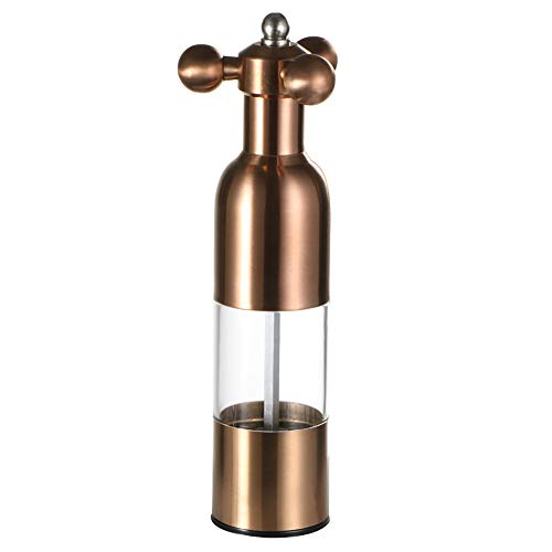 Macinapepe, macina sale e pepe, in acciaio inox ad alta resistenza, adatto per pepe, sale marino, pepe nero e altri condimenti.(oro rosa/18 x 4,8)