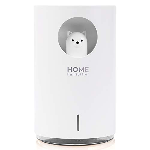 Mini Umidificatore 700 ml con Modalità Nebbia Regolabile Luce Notturna a LED a 7 colori Dura Fino a 10 Ore Intelligente Silenzioso Portatile per Ufficio, Casa, Auto e Viaggi