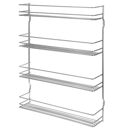 Portaspezie con 4 ripiani, crea ordine e panoramica in cucina, portaspezie da parete, armadio, antiruggine.