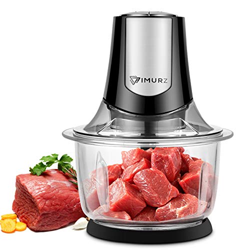 Tritatutto elettrico da cucina, mini tritacipolle universale a doppio strato, con ciotola in acciaio INOX da 1,2 l e motore da 500 W per frutta, verdura e carne