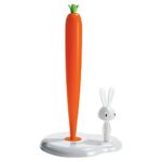 Alessi Bunny & Carrot ASG42 W Portarotolo da Cucina di Design in Resina Termoplastica, Bianco