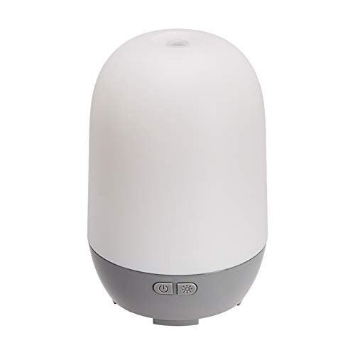 Amazon Basics – Diffusore di oli essenziali per aromaterapia, a ultrasuoni, 100 ml, base grigio scuro, con luce notturna di 7 colori