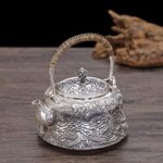 CRTTRC Crtrtrc. Set di tè dell’argento dell’argento dell’argento dell’argento 999 in Argento Sterling in Stile Cinese 999 bollitore