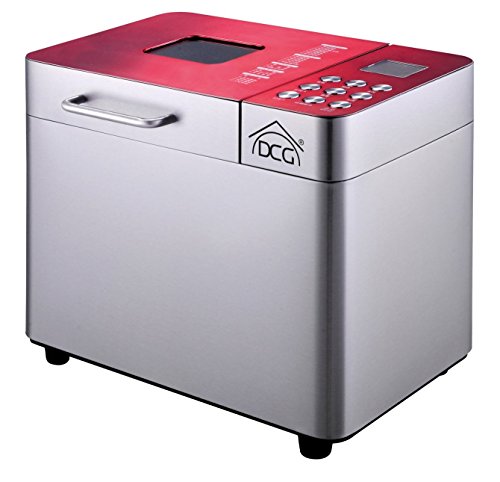 DCG MACCHINA PER IL PANE E PASTA ANCHE SENZA GLUTINE, MARMELLATA – 22 PROGRAMMI – CAPACITA’ MAX 1KG – 550W