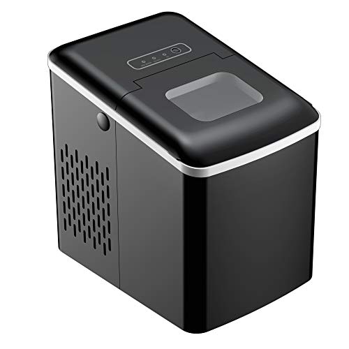 HOMCOM Macchina del Ghiaccio per Casa Autopulente Professionale 1.8L, 9 Cubetti in 8 Minuti, Fabbricatore Ghiaccio 120W Nero 31.5×22.9×32.6cm