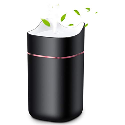 HebyTinco Umidificatore D’aria, 1.4L Umidificatore Ultrasuoni a Riempimento Superiore con Design Riempimento Acqua dal Top, Umidificatore antibatterico con Luce (Nero)