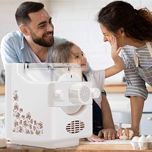 InLoveArts Macchina per Pasta elettrica,180W Macchina per Pasta Completamente Automatica Macchina capacitĂ Grande 500g,con 9 impostazioni di Spessore e 3 stampi per Gnocchi, per Fare Spaghetti
