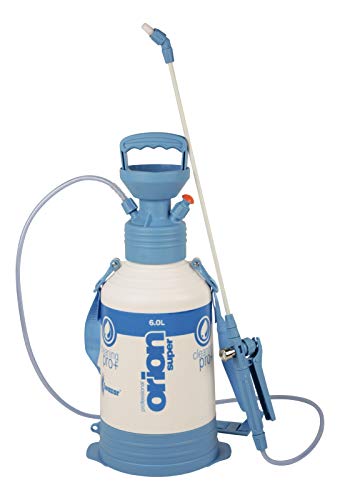 Kwazar, Pompa Industriale, spruzzatore a Pressione con Guarnizione in Viton Orion PRO Plus 6 L, Bianco/Blu, 22 x 22 x 64 cm, 20010033