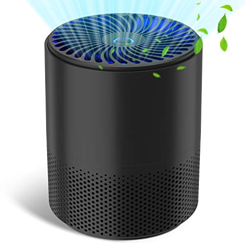 QUARED Purificatore d’Aria con Filtro HEPA, 3 modalità Purificatore d’Aria, Lampada UVC, 360° Filtrazione 99,97% Polvere/Polline/Fumo/Odore/Peli Animali per Casa,Ufficio