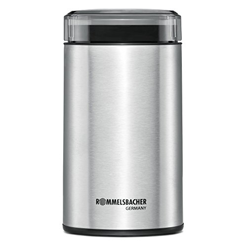 Rommelsbacher EKM 100 Macinacaffè Elettrico con Lama a percussione, Acciaio Inox, Argento, 9.5 cm