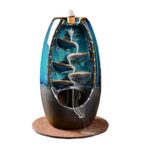 SkingHong – Porta incenso in ceramica a cascata – Porta incenso per soggiorno, decorazione per aromaterapia, diffusori, decorazione per la casa, per la casa, colore: blu mistico