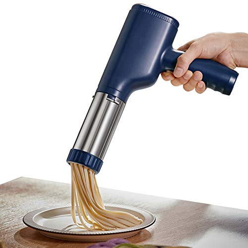 APOE Macchina Pasta Elettrica, Torchio per Pasta Fresca Elettrica Macchina per Pasta Maker in Acciaio Inossidabile, Macchina per Noodle Portatile con 3 Stampi