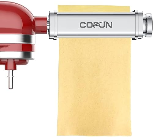 Attaccamento per Pasta per KitchenAid Robot da Cucina, 3 in 1 Accessorio per Macchina per la Pasta, Rulli per Pasta, Tagliapasta Spaghetti E Tagliapasta Per Fettuccine, COFUN Accessori per Pasta