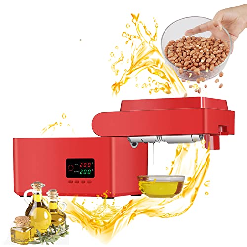 GagalU Pressa per Olio Multifunzionale per Uso Domestico da 600 W, estrattore di Olio di Semi di Lino, per spremere Freddo/Caldo, Rg-108, Argento