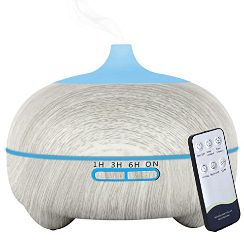 Hantoc Diffusore di Oli Essenziali 550ml, Umidificatore Ultrasuoni Diffusore di Aroma Diffusori Oli Profumati Nebulizzatore Silenzioso Automatico 7 Colori LED per Yoga Spa