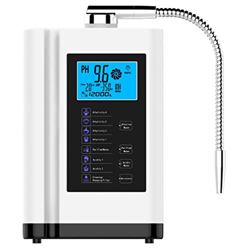 Ionizzatore d’acqua, macchina per purificare l’acqua PH 3,5-10,5 macchina per acqua acida alcalina, fino a -500 mV ORP, 8000 litri per filtro, 7 impostazioni dell’acqua, pulizia automatica