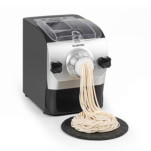 Klarstein Pastamania – Macchina per la Pasta, Preparazione Automatica, Potenza: 260 W, 7 Accessori, Capacità: 500 g di Farina, Rumorositá: 60 dB, Display LED, Processo di Impasto: 3 Minuti, Nero