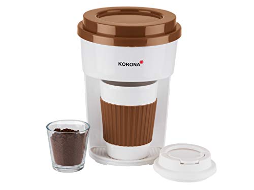 Korona 12202 – Macchina da caffè con filtro marrone, con tazza to Go, 350 ml, colore: Bianco
