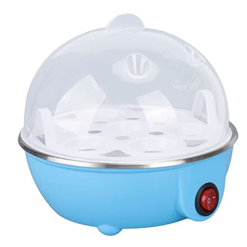 TOPINCN Cuociuova, capacità 7 Uova Cuociuova Elettrico Anti Bruciore a Secco Spegnimento Automatico Bracconiere per Uova, Bracconiere per Uova da Cucina Domestica (Blu)