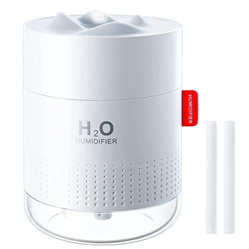 Umidificatore ambiente,500ml umidificatore piante,Umidificatore ultrasuoni Nebbia Fredda Super silenzioso con Luce Notturna Spegnimento Automatico LED,per Bambini Camera da letto Casa Ufficio